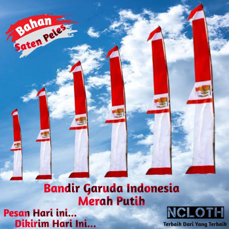 Putih Merah Pennant Flags Colorful Red And White Garuda Flag 10pcs Contents For The