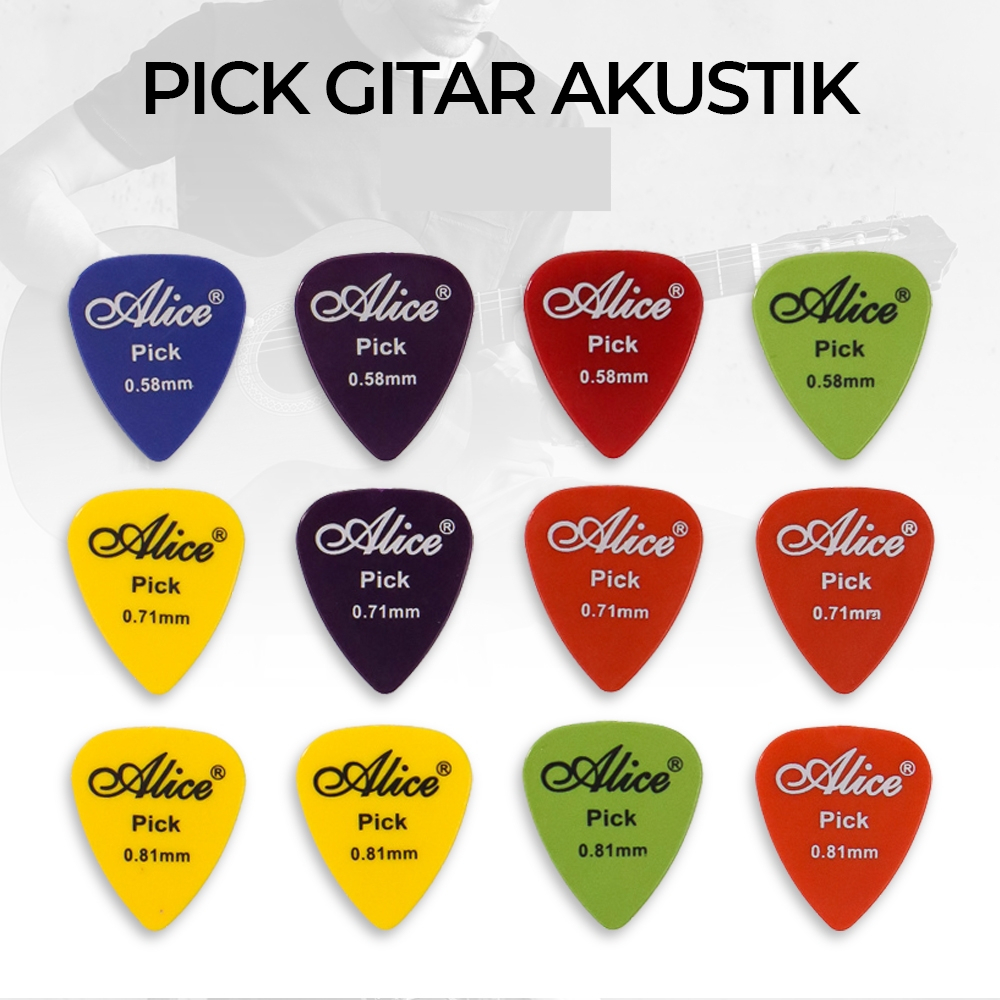 Original Alice Acoustic Guitar Picks All Sizes Contains 50Pcs Klaber ...