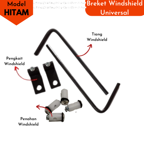 HITAM Universal Black Windshield Bracket Winshield Beat Bracket ...