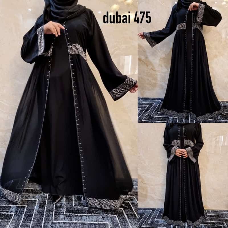 HITAM Gamis Swarovski Abaya Black Dubai 475 Party Dress Teenagers Adult ...