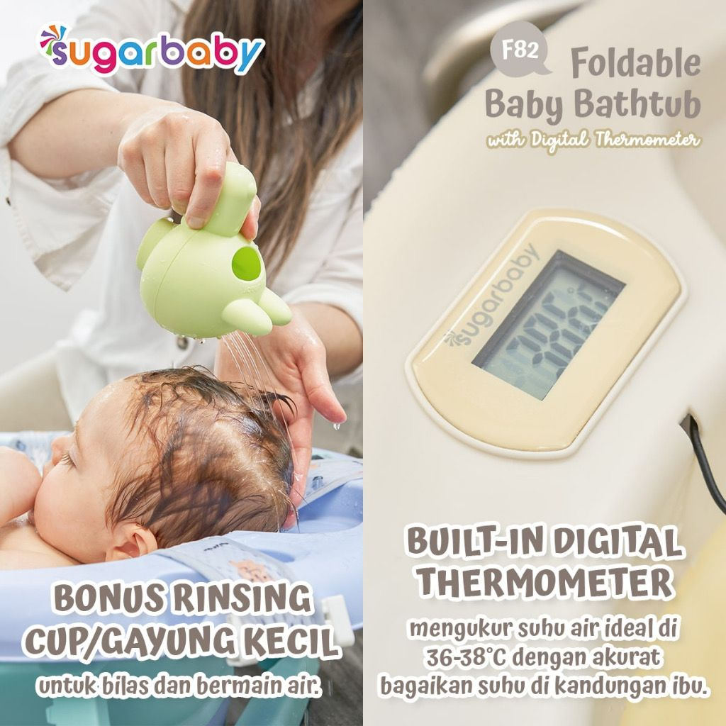 Baby bathtub best sale with thermometer