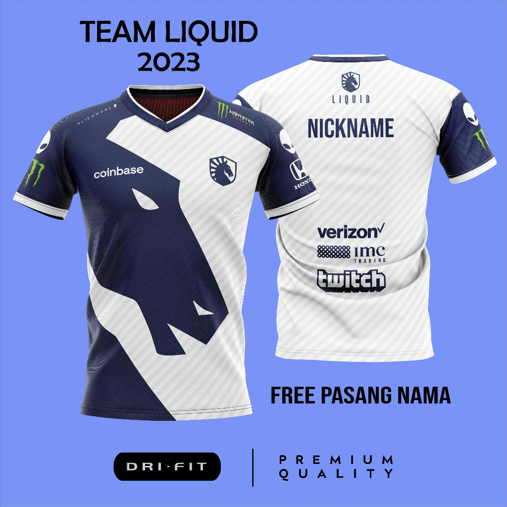 Jersey KAOS GAMING TEAM LIQUID 2023 FREE CUSTOM NICKNAME Shopee Malaysia