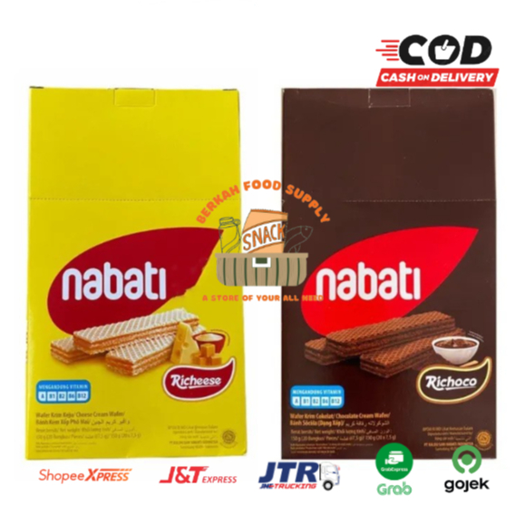 (BERKAH) Richeese NABATI Chocolate Cheese Wafer BOX contains 20 pcs x ...