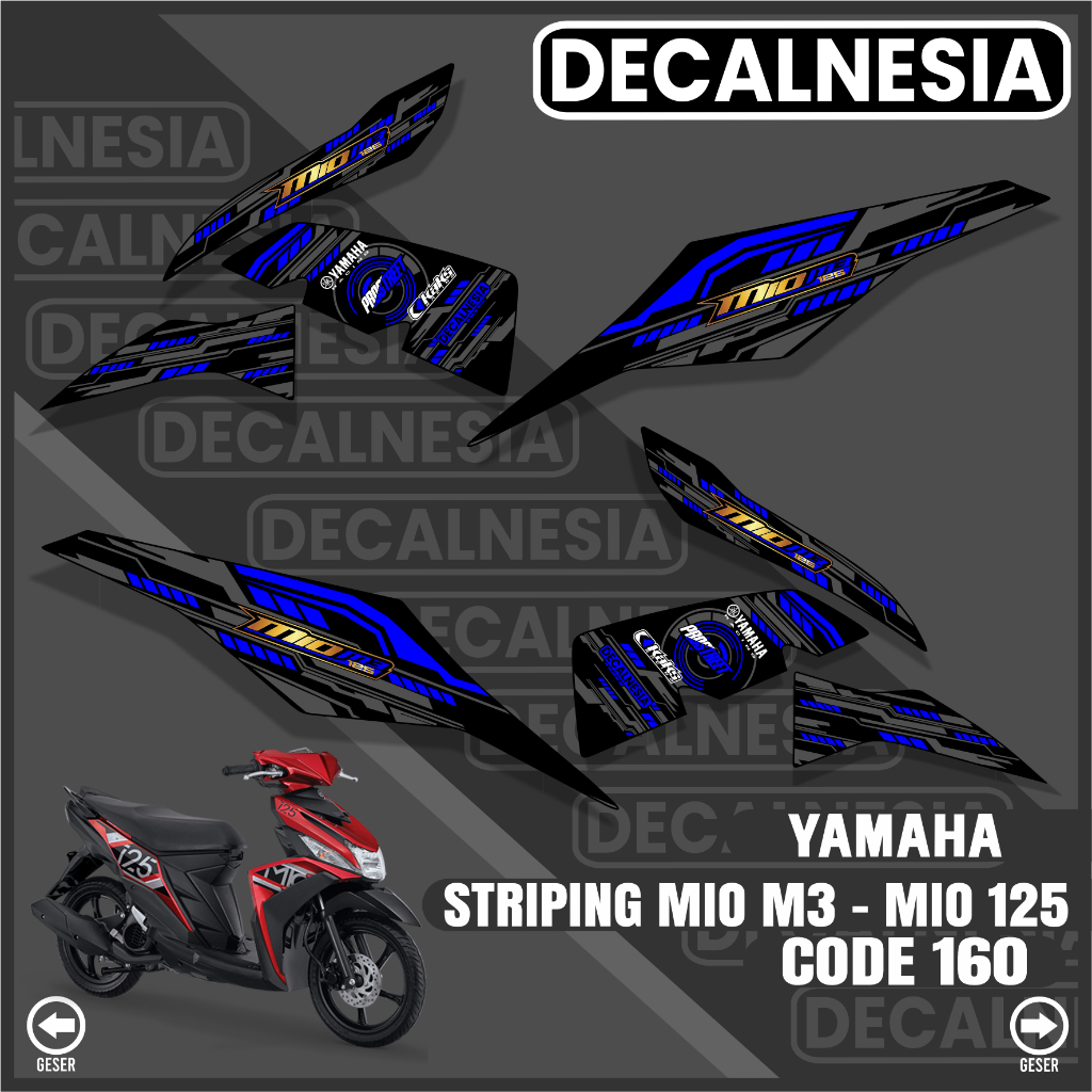 MERAH HITAM Striping Mio M3 125 Z Sticker Sticker Motorcycle Yamaha ...
