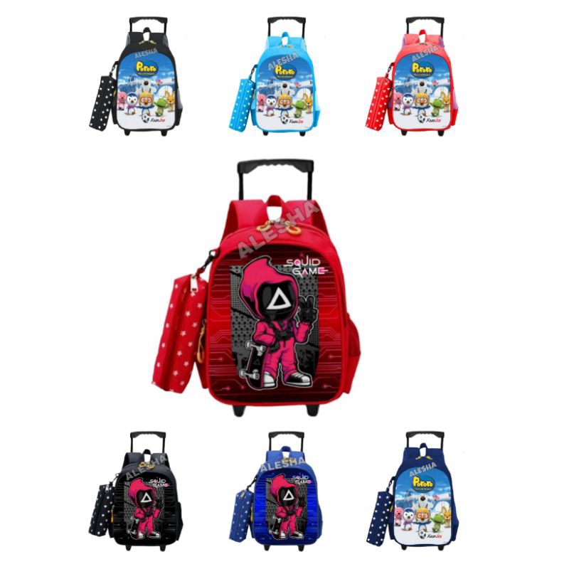 Squid GAME Trolley Bag Boys Bag Kids School Bag SQUID GAME Character Bag Shopee Malaysia