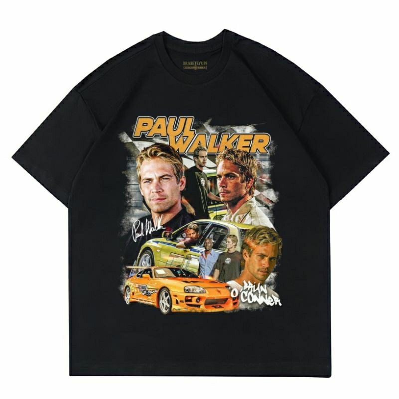HITAM T-shirt paul walker T-SHIRT - paul walker fast AND furious fast