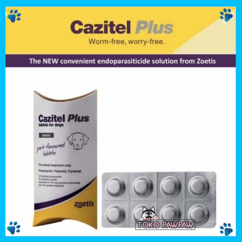 Cazitel Worm Medicine Plus Dog DeWorming For Dogs Bacon Flavor Shopee