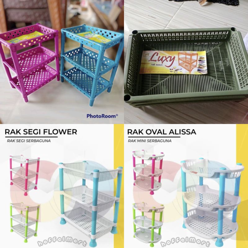 3 optima stacking shelves, luxy panda star cosmetic shelves, mini spice ...
