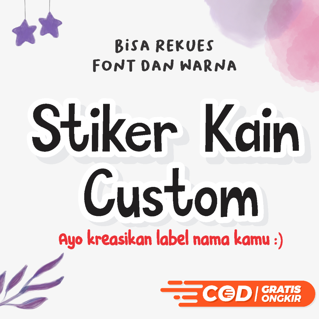Custom Cloth Stickers. Sticker Label Name Fabric Children Clothes ...