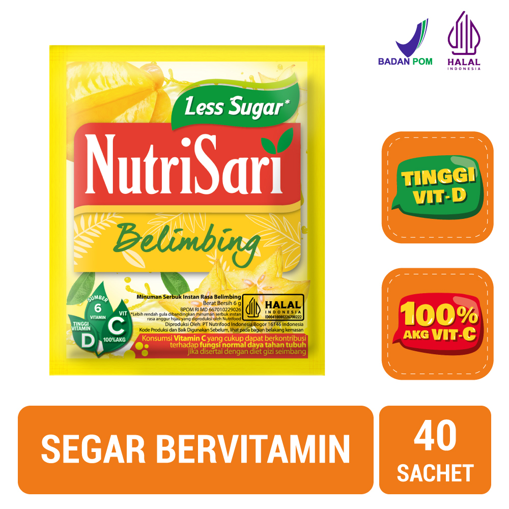 Nutrisari Starfruit 40 Sachets Less Sugar High Vitamin C Shopee