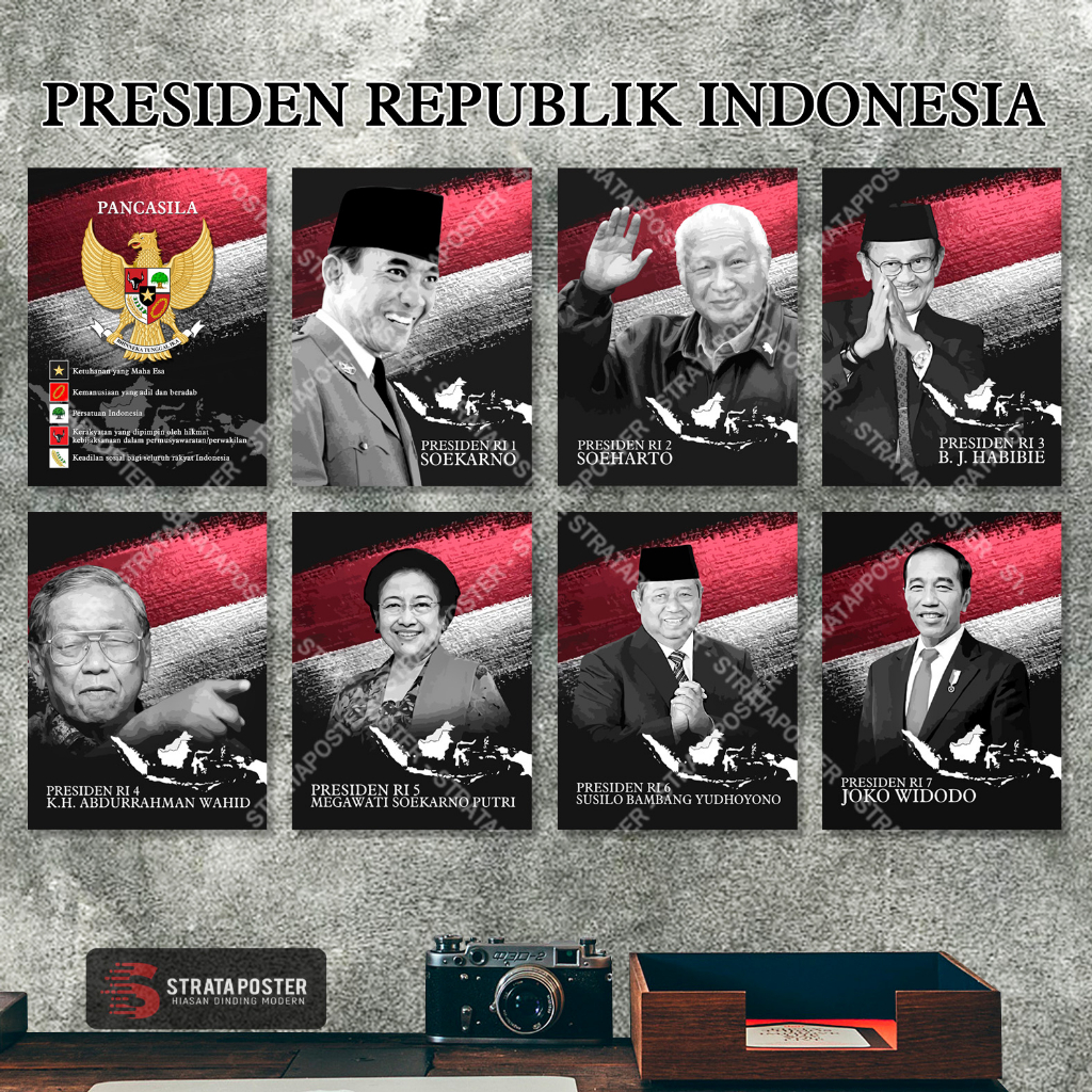 HIASAN DINDING Indonesian President Wall Decoration Pancasila Poster ...