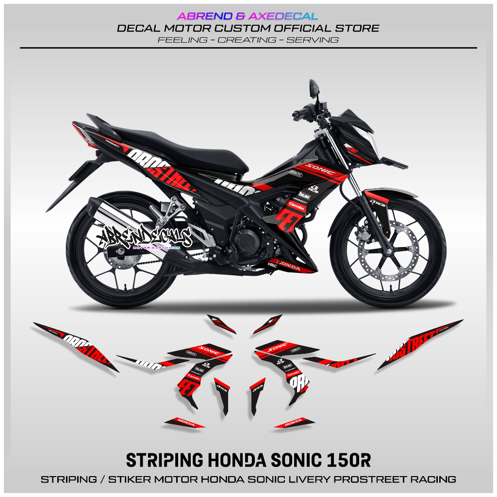 Honda SONIC PROSTREET RACING CUSTOM STRIPING DECAL/SONIC 150R ...