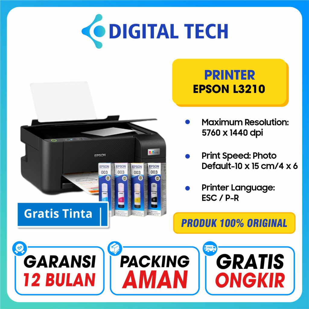 Epson EcoTank L3210 All-in-One Printer (Print - Scan - Copy) | Shopee
