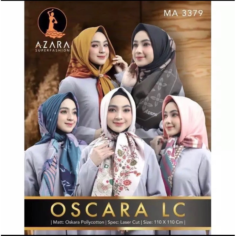 Part 1 Hijab Rectangular Motif Voal Azara Laser Cut Uniform Code 0001A ...