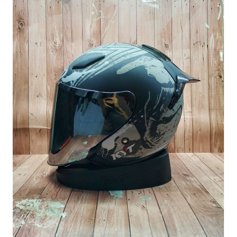 Helmet Kyt Dj Maru Venom Black Dof Flat Visor Iridium Spoiler D I Kyt Dj Maru Shopee Malaysia