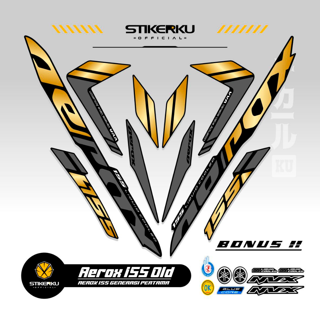 Striping AEROX LAMA 155 MOTIF 42 / STICKER AEROX OLD 155 VVA / STICKER ...