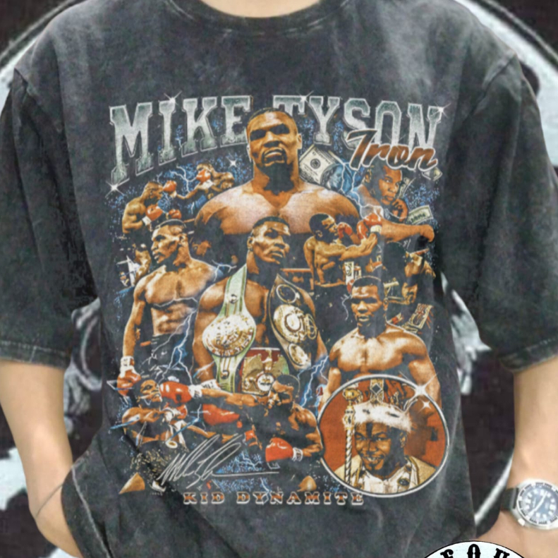 Mike TYSON BOOTLEG VINTAGE TEE | Mike TYSON OVERSIZED WASH RAP TEE ...