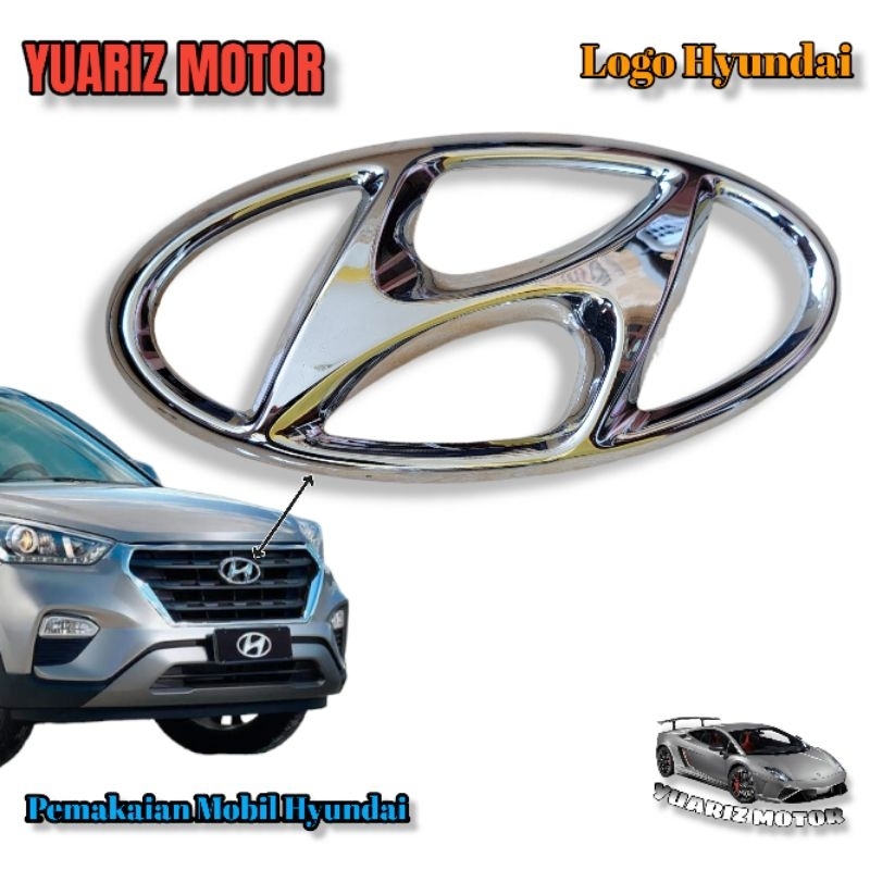 Hyundai Chrome Original Front Grill Logo/Hyundai Chrome Original Front