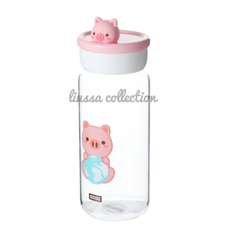 Miniso Bottle GIGI Pig Series High Borosilicate Glass Water Bottle