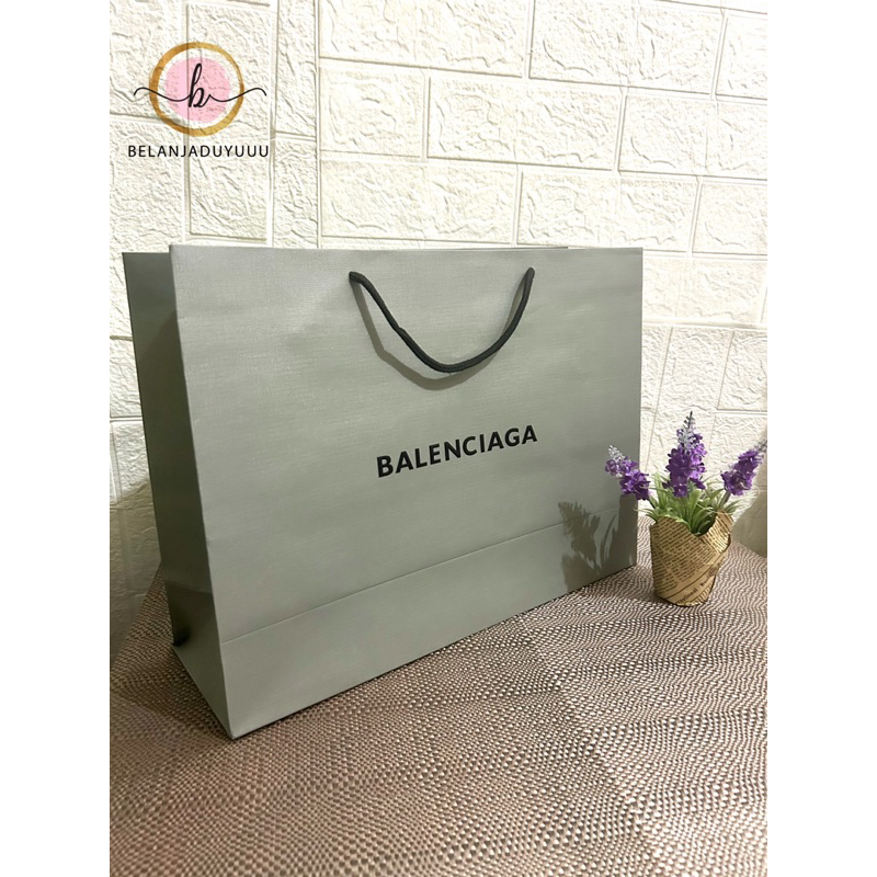 Balenciaga Paper Bag Gray Big Size Big Import | Shopee Malaysia