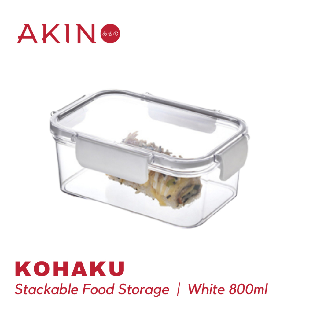 [AKINO]KOHAKU Transparent Food Tight Container Aesthetic Multipurpose Container Lid Lunch Box