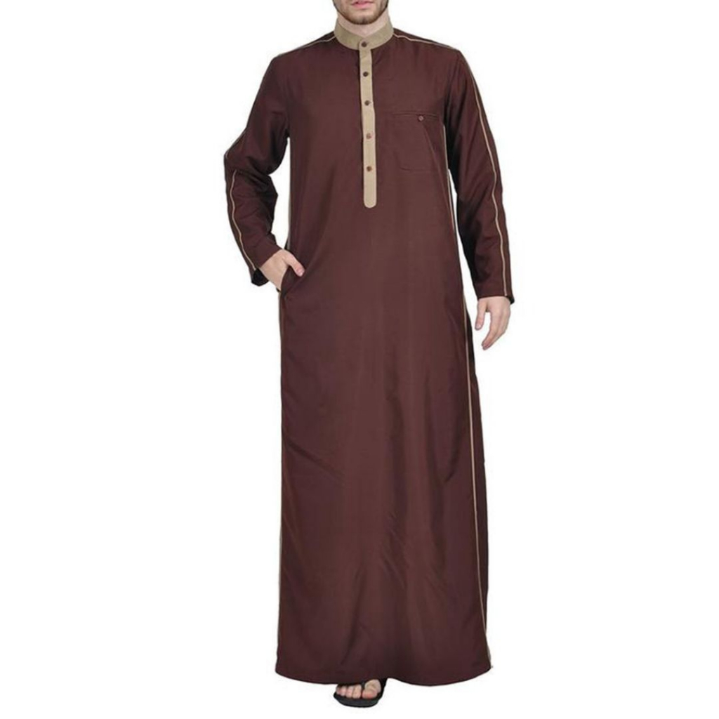 An-najah Robe Men's Robe Thobe Arabic Embroidery Al Haramain 14 Brown ...