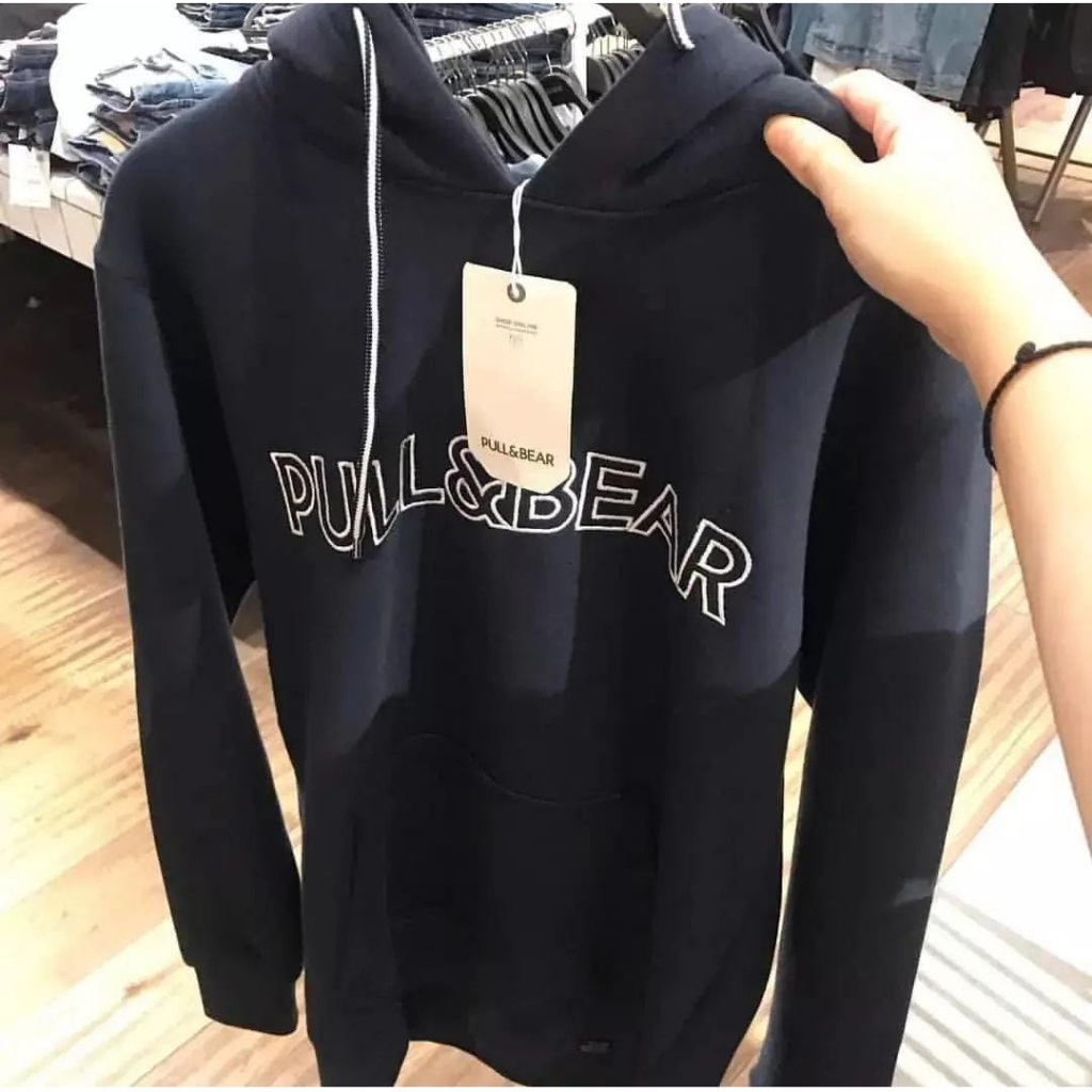 HITAM Jacket Hoodie Pull Bear Embroidery Hoodie Pull Bear Black Distro Logo Pull Premium Unisex