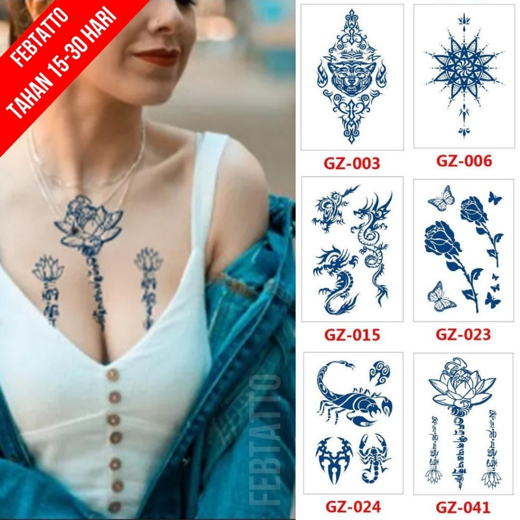 Semipermanent Tattoo Lasts 1 Month Size 11cmx18cm Arm Tattoo Chest