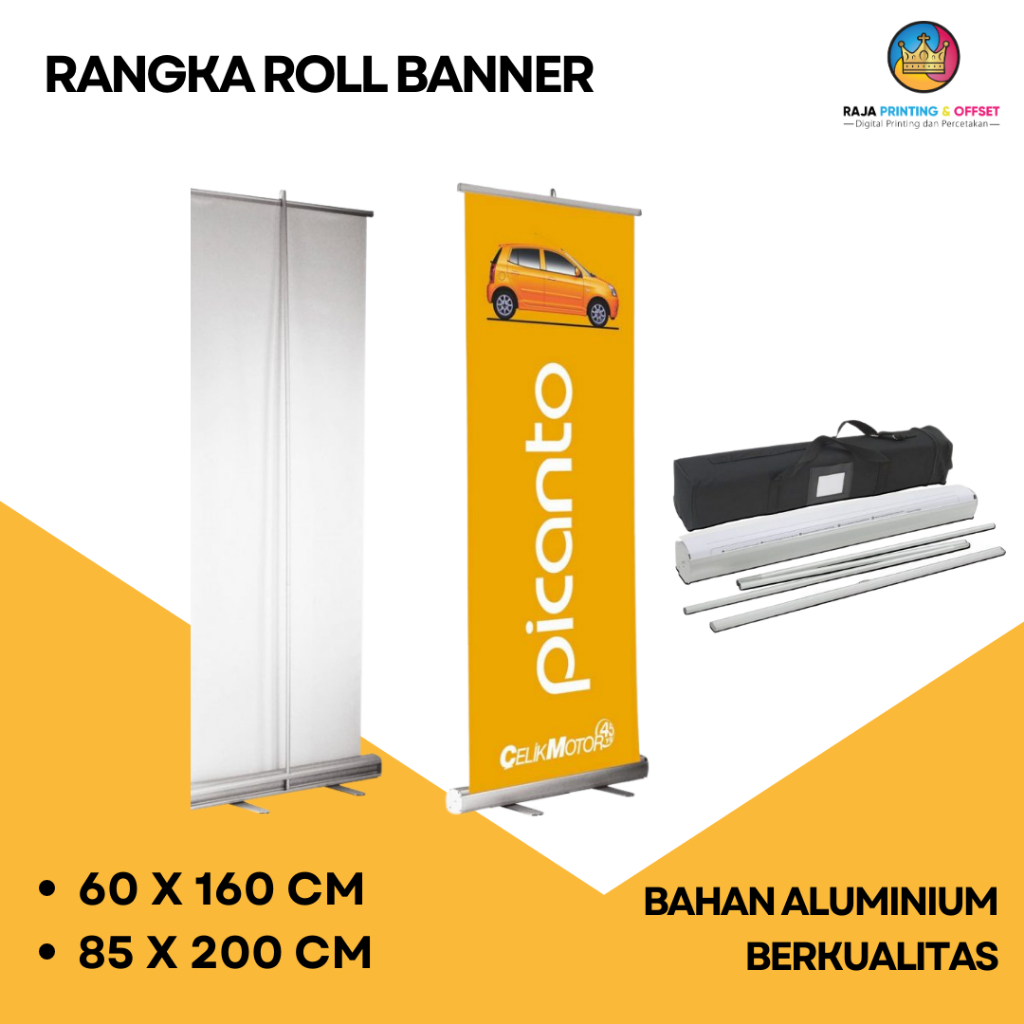 Roll Up Banner Bone Frame Standard Size 60x160 Cm 85 X 200 Cm