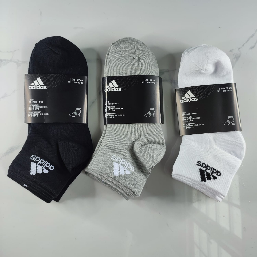 Adidas Sportswear 3pack Ankle Socks Oldschool/3Pack | Shopee Malaysia