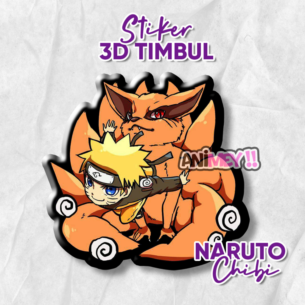 Naruto Chibi Embossed 3D Emblem Sticker/Anime Resin Sticker | Shopee ...