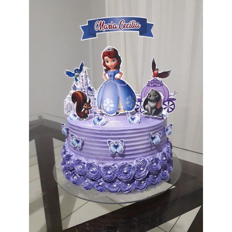 Custom cake Topper with prince Sofia theme greeting | Shopee Malaysia