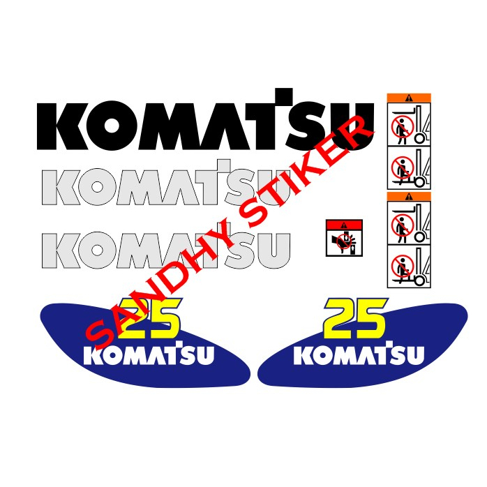 Komatsu 25 Forklift Stickers (2.5 Ton Heavy Equipment Stickers ...