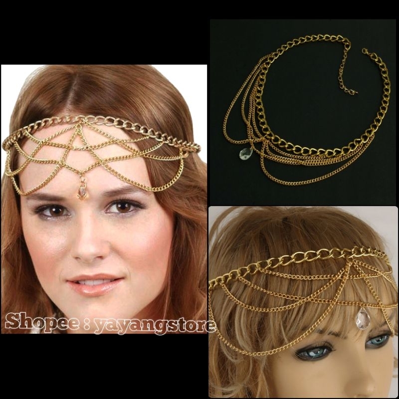Headchain/head Chain/Crown Head Chain Gold Gemstone Belly Dance/Turkey