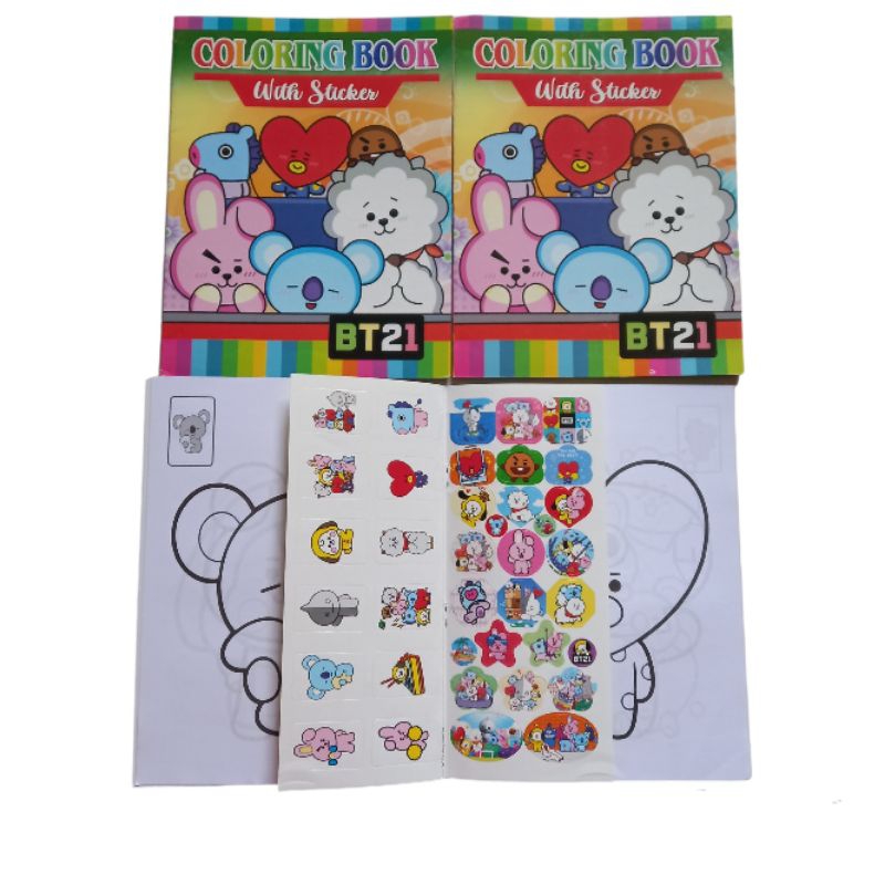 Coloring book + BTS STICKERS / Coloring book + kpop STICKERS (1 pcs ...