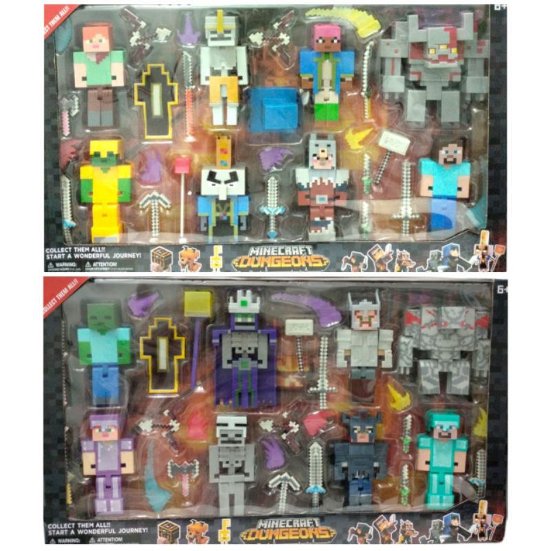 Minecraft Dungeos Figure Set Of 8 Miniature Toys Decorative Display ...