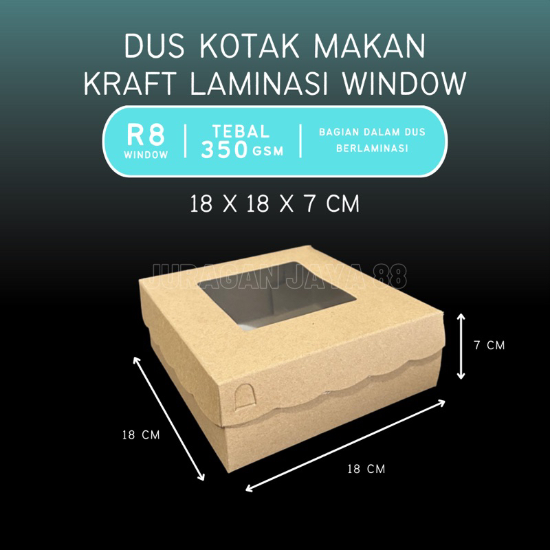 Rice Lunch Box Box (R8) 18x18x7 cm Full Clear Lamination Window/Inner ...