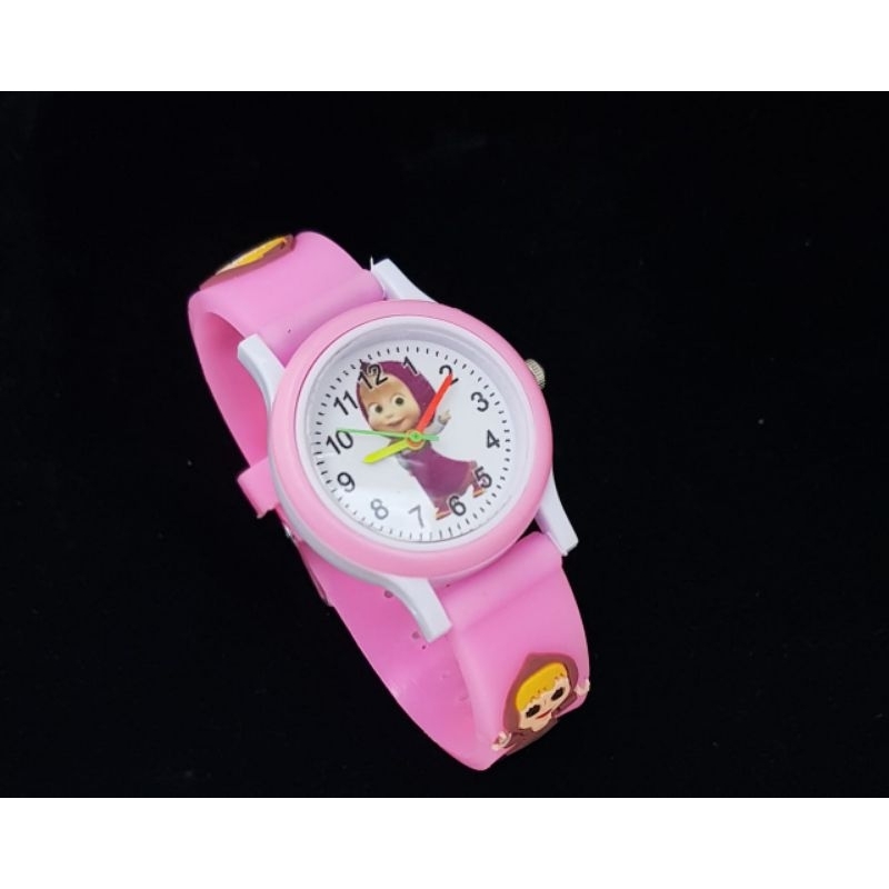 (MASHA And THE BEAR) Children's Clock Embossed ANALOG Character ...