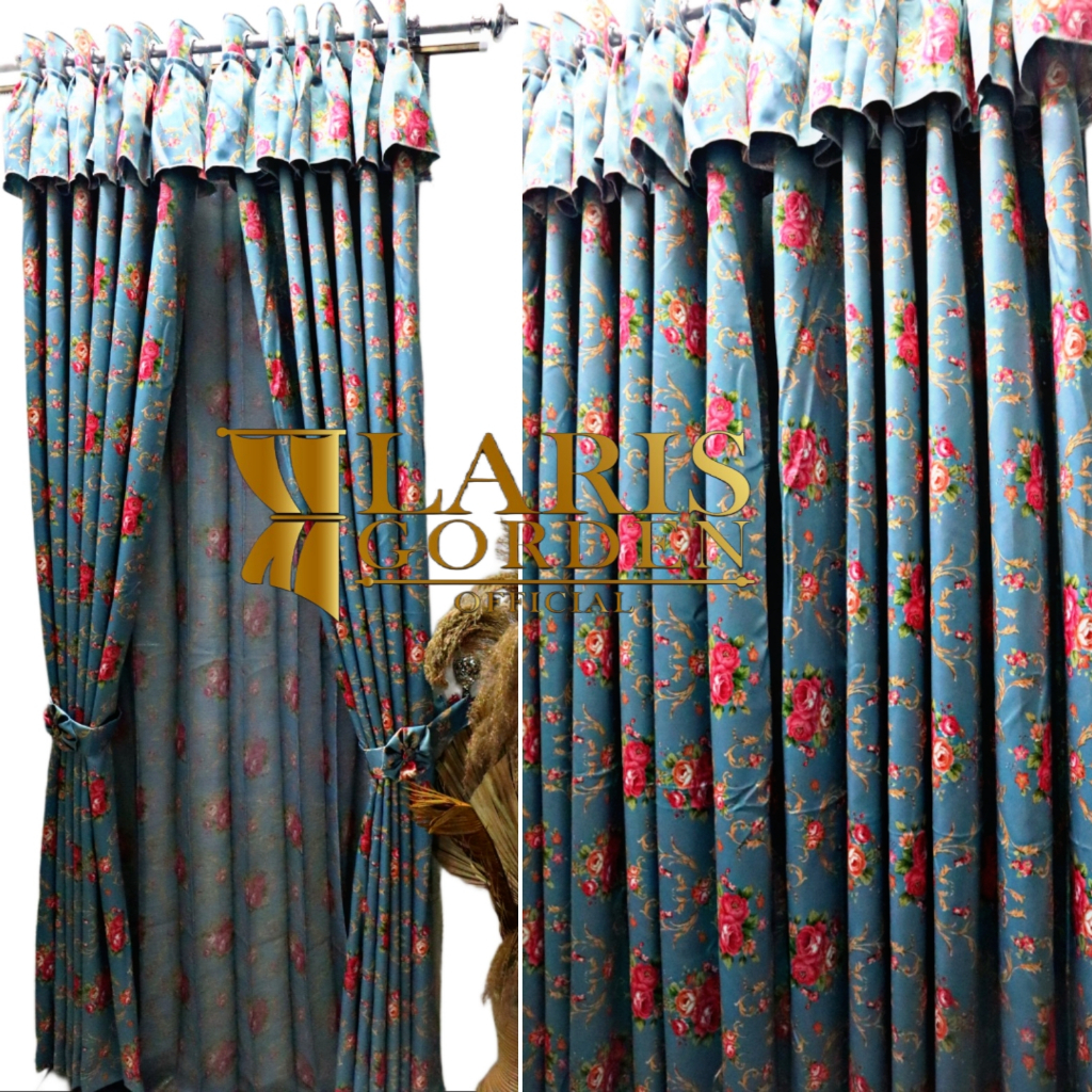Long Door Curtains with Floral Pattern, Minimalist Rempel Bangs, 2 ...