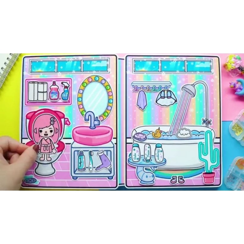 Toca Boca Educational Toys Paper Book Paper Doll Toca Rainbow House 