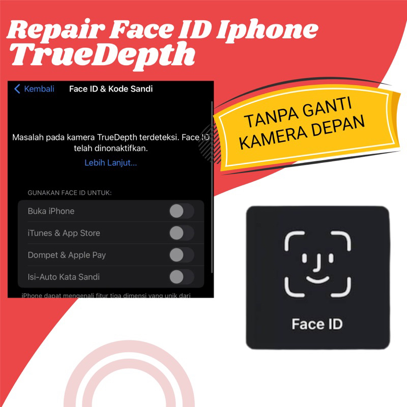 Truedepth IPHONE X12 PRO MAX REPAIR/SERVICE FACE ID Services (No