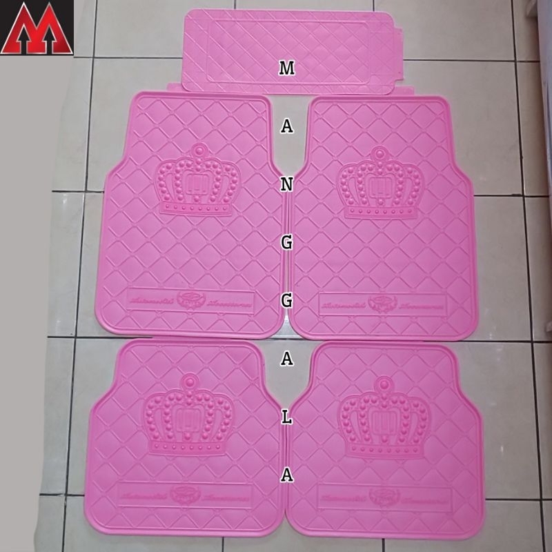 Pink Logo Pink Crown Car Carpet