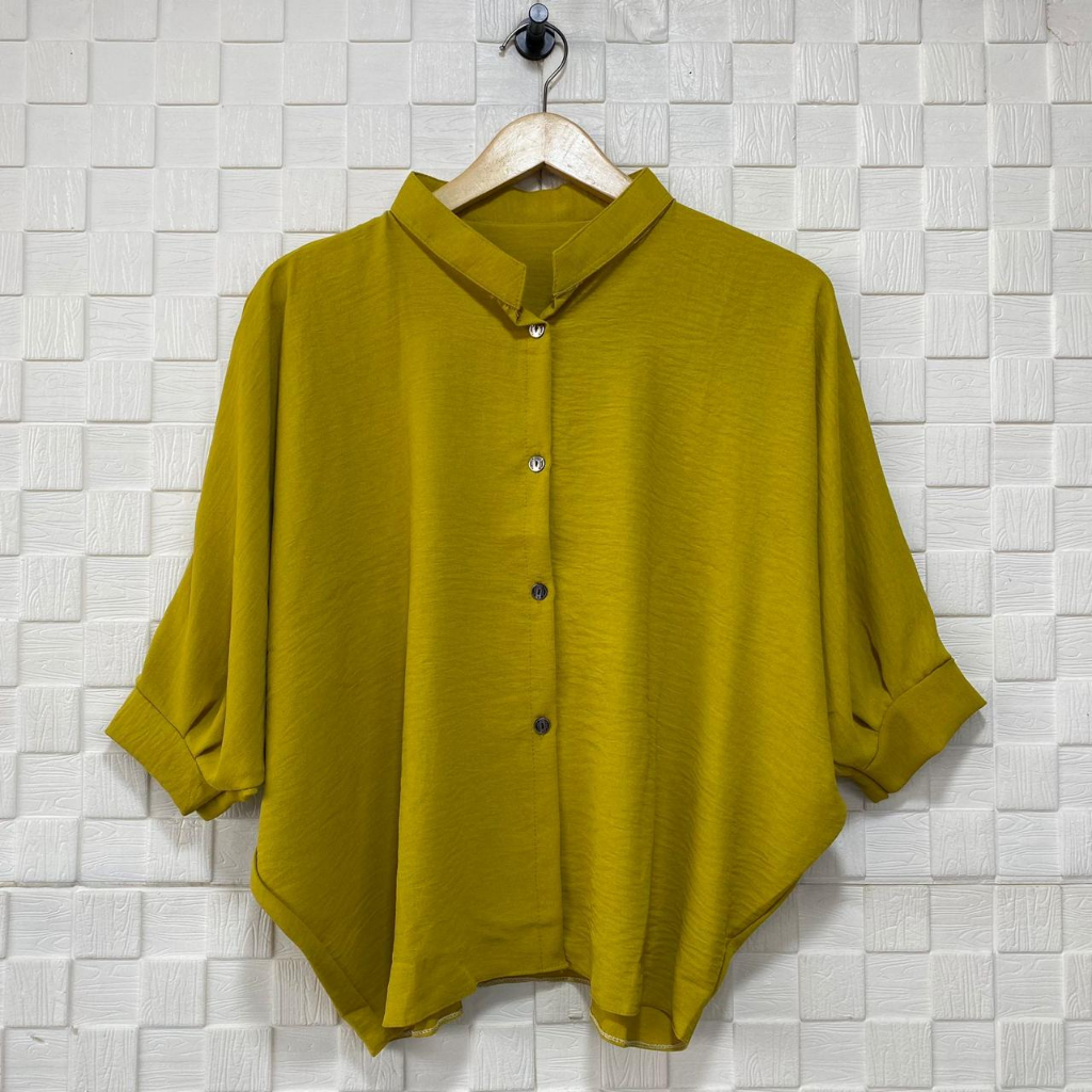 KEMEJA Ziya Oversized Batwing Blouse / Women's Oversized Plain Shirt