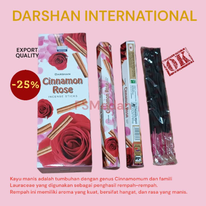 MAWAR KAYU Darshan International Hexagonal Incense Cinnamon Rose Hio Fragrant Cinnamon Rose Hio
