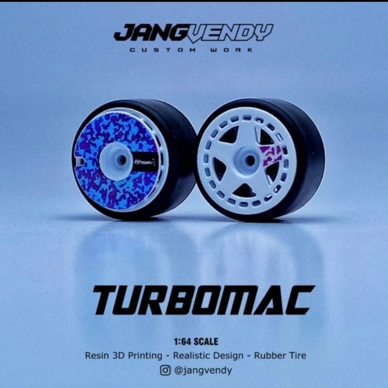 Hot Wheels R328 1:64 Fifteen52 Turbomac Off-Road Wheels – Real Riders Rubber Tires – Gray