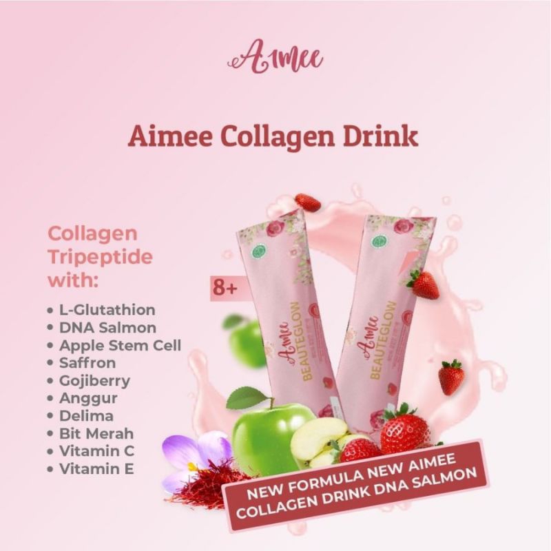 Aimee COLLAGEN DRINK DNA SALMON Saffron APPLE STEMCELL 15 Sachets 15gr