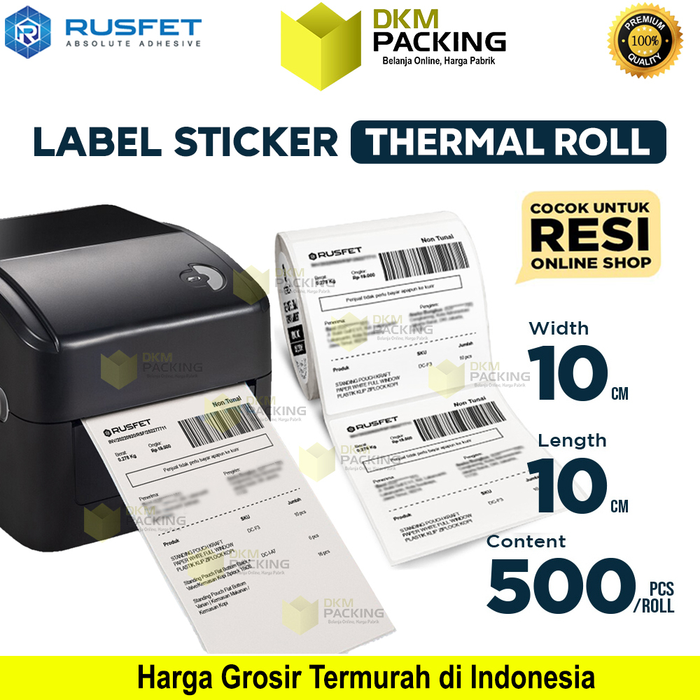 Thermal Label Sticker Paper Roll Barcode Receipt Online Shop RUMFET ...