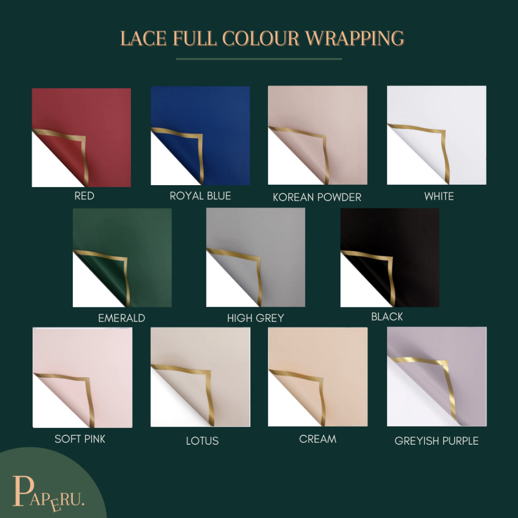 [PAPERU] Lace Gold Full Color Wrapping Paper Full color Bouquet Paper ...