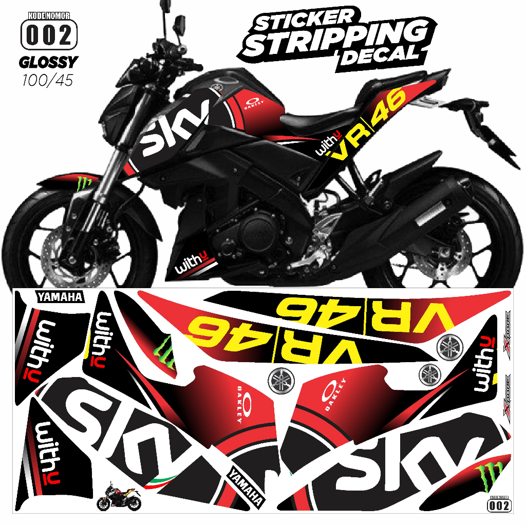 Yamaha Xabre Variation Striping Yamaha Xabre Motorcycle Decal Sticker