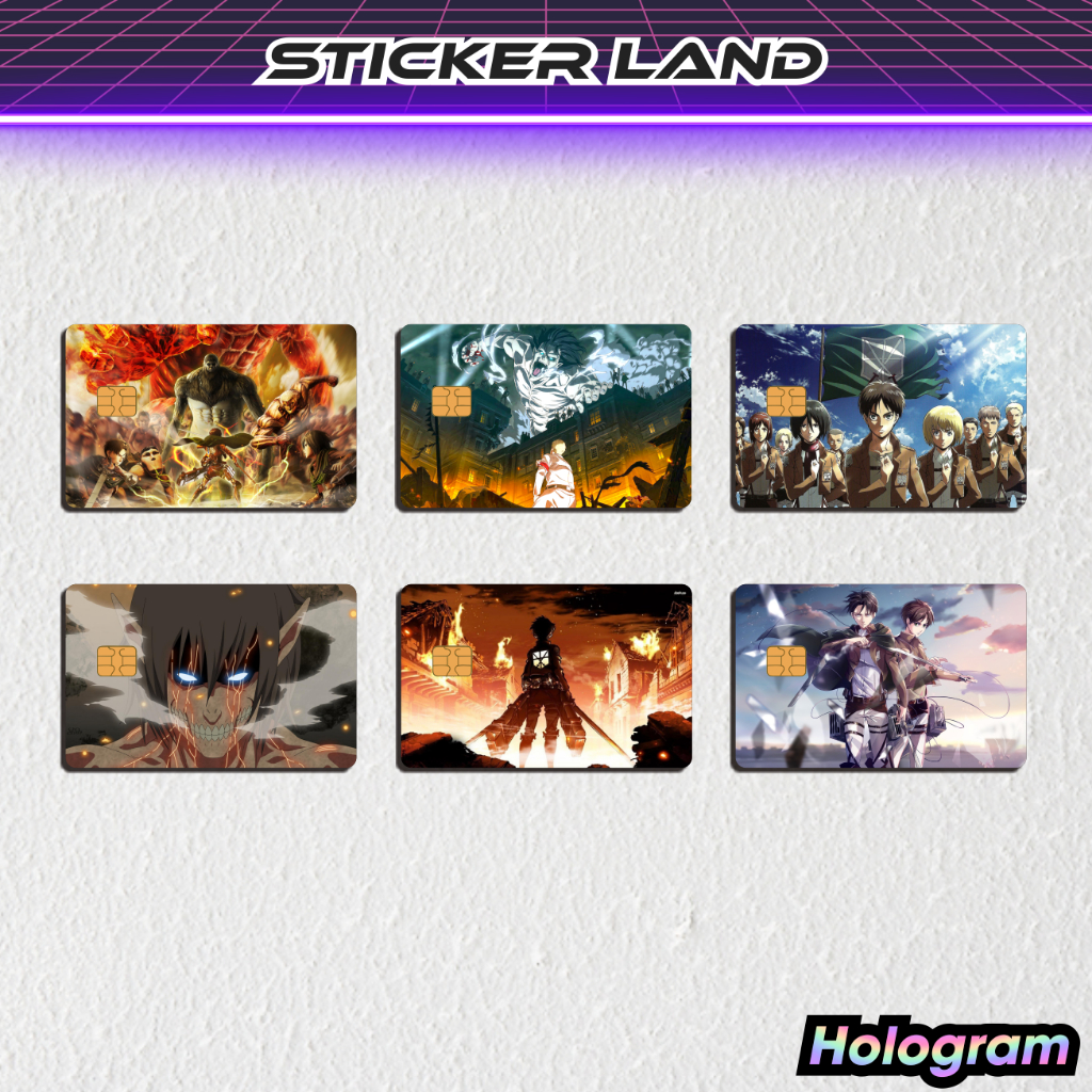 Special Hologram Attack On Titan ATM Sticker - Hologram Anime ATM Card ...